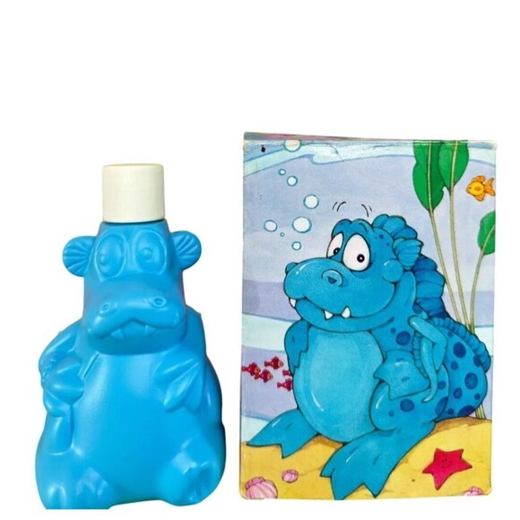 Sudsy Sinclair Blue Dinosaur Kids Liquid Soap Dispenser Set Avon Vintage 1980 - Picture 1 of 9